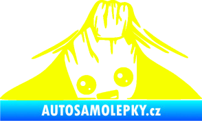 Samolepka Kuk 007 levá Groot vykukuje Fluorescentní žlutá