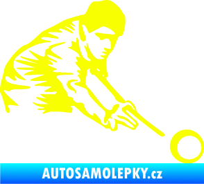 Samolepka Kulečník 001 pravá hráč s tágem Fluorescentní žlutá