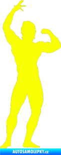 Samolepka Kulturista 002 levá Fluorescentní žlutá