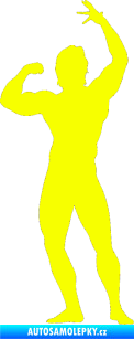 Samolepka Kulturista 002 pravá Fluorescentní žlutá