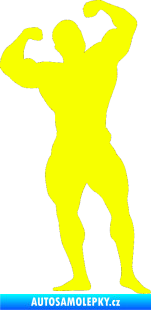 Samolepka Kulturista 003 pravá Fluorescentní žlutá