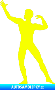 Samolepka Kulturista 004 levá Fluorescentní žlutá