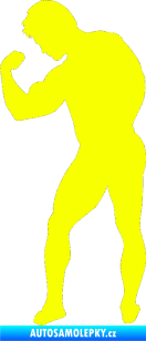 Samolepka Kulturista 005 levá Fluorescentní žlutá
