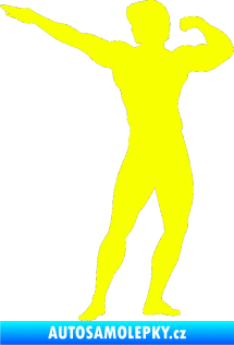 Samolepka Kulturista 006 levá Fluorescentní žlutá