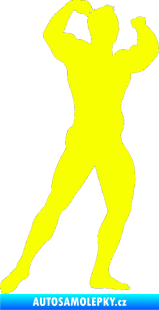 Samolepka Kulturista 010 pravá Fluorescentní žlutá