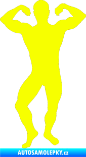 Samolepka Kulturista 012 levá Fluorescentní žlutá