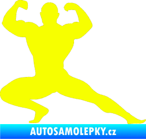 Samolepka Kulturista 015 pravá Fluorescentní žlutá