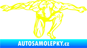 Samolepka Kulturista 016 pravá Fluorescentní žlutá