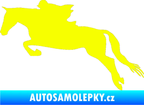 Samolepka Kůň 015 levá skok s jezdcem Fluorescentní žlutá