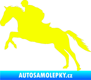 Samolepka Kůň 019 levá jezdec v sedle Fluorescentní žlutá