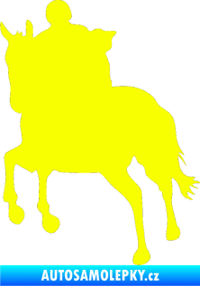 Samolepka Kůň 021 levá s jezdcem Fluorescentní žlutá