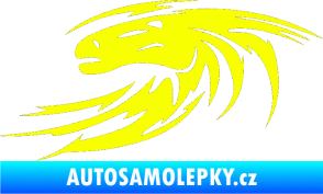 Samolepka Kůň 023 levá hlava s vlající hřívou Fluorescentní žlutá