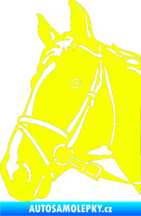 Samolepka Kůň 028 levá hlava s uzdou Fluorescentní žlutá