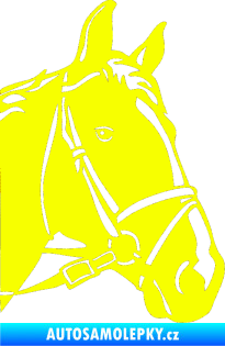 Samolepka Kůň 028 pravá hlava s uzdou Fluorescentní žlutá