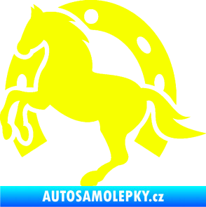 Samolepka Kůň 033 levá podkova Fluorescentní žlutá