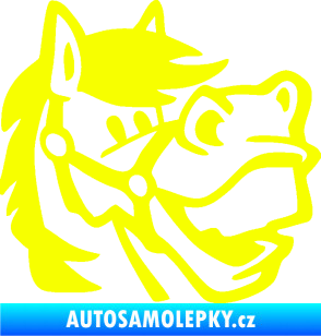 Samolepka Kůň 041 pravá veselý  Fluorescentní žlutá