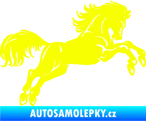 Samolepka Kůň 062 pravá ve skoku Fluorescentní žlutá
