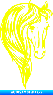Samolepka Kůň 064 pravá s hřívou Fluorescentní žlutá