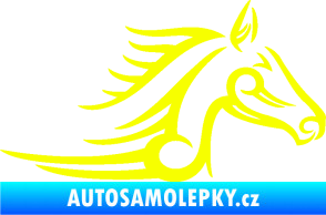 Samolepka Kůň 081 pravá hlava tattoo Fluorescentní žlutá