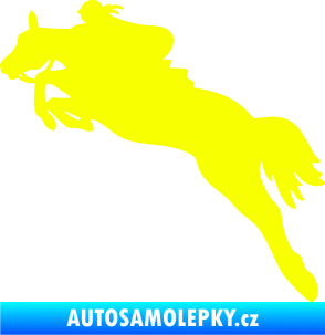 Samolepka Kůň 084 levá s jezdkyní Fluorescentní žlutá