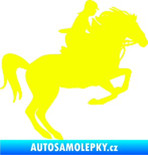Samolepka Kůň 091 pravá skok Fluorescentní žlutá