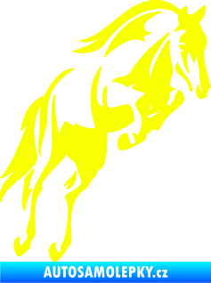Samolepka Kůň 099 pravá ve skoku na zadních Fluorescentní žlutá