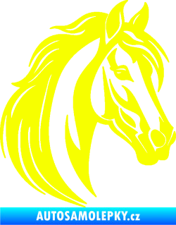 Samolepka Kůň 102 pravá hlava Fluorescentní žlutá
