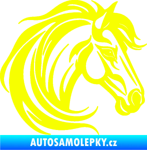 Samolepka Kůň 103 pravá hlava Fluorescentní žlutá
