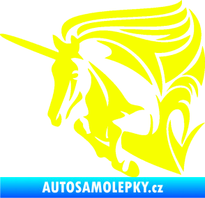 Samolepka Kůň jednorožec 001 levá Fluorescentní žlutá
