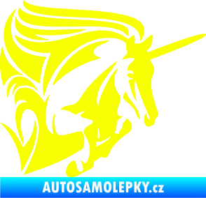 Samolepka Kůň jednorožec 001 pravá Fluorescentní žlutá