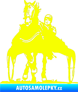 Samolepka Kůň klusák levá Fluorescentní žlutá