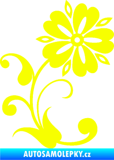 Samolepka Květina dekor 001 pravá Fluorescentní žlutá