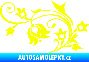 Samolepka Květina dekor 002 levá Fluorescentní žlutá
