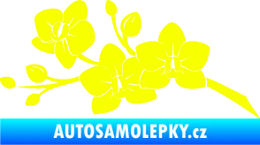 Samolepka Květina dekor 008 levá orchidej Fluorescentní žlutá