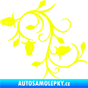 Samolepka Květina dekor 009 levá růžičky Fluorescentní žlutá