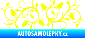 Samolepka Květina dekor 010 pravá růžičky Fluorescentní žlutá