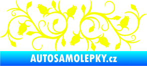 Samolepka Květina dekor 010 levá růžičky Fluorescentní žlutá