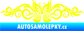 Samolepka Květina dekor 017 motýl Fluorescentní žlutá