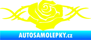 Samolepka Květina dekor 020 pravá růže s trny Fluorescentní žlutá