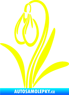 Samolepka Květina dekor 021 levá sněženka Fluorescentní žlutá