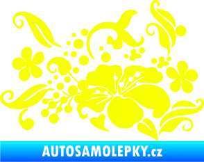 Samolepka Květina dekor 024 levá Fluorescentní žlutá