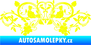 Samolepka Květina dekor 026 Fluorescentní žlutá