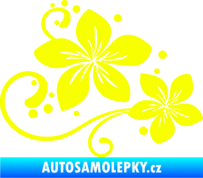 Samolepka Květina dekor 035 pravá Fluorescentní žlutá
