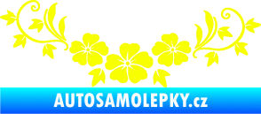 Samolepka Květina dekor 045 levá ibišky Fluorescentní žlutá