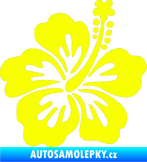 Samolepka Kytička 001 pravá ibišek Fluorescentní žlutá