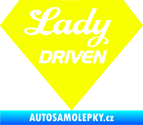 Samolepka Lady driven diamant Fluorescentní žlutá