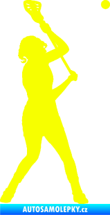 Samolepka Lakros 002 levá hráčka Fluorescentní žlutá