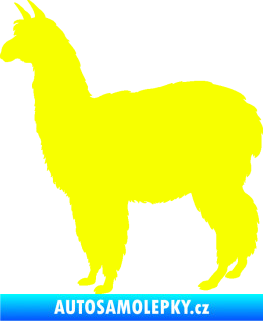 Samolepka Lama 002 levá alpaka Fluorescentní žlutá