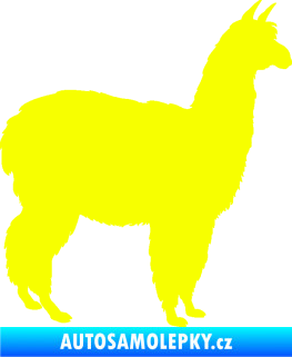Samolepka Lama 002 pravá alpaka Fluorescentní žlutá
