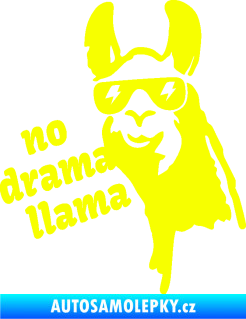 Samolepka Lama 005 no drama llama  Fluorescentní žlutá
